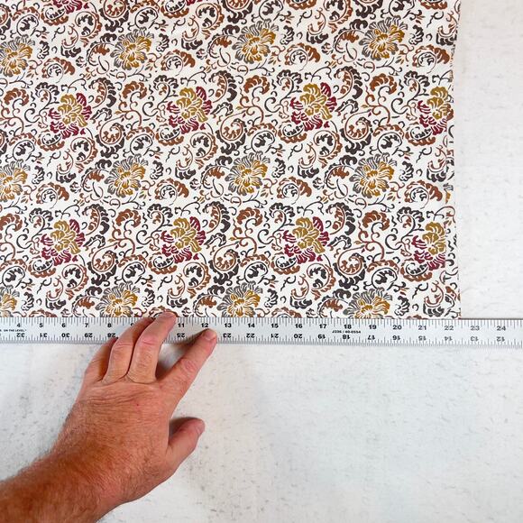 Shenanigans Shirt Woman's XL Floral Crew Neck 3/4 Sleeves Browns & White Fall - Picture 8 of 12